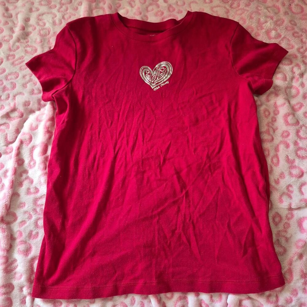 Old-navy Women's Red and Silver T-shirt